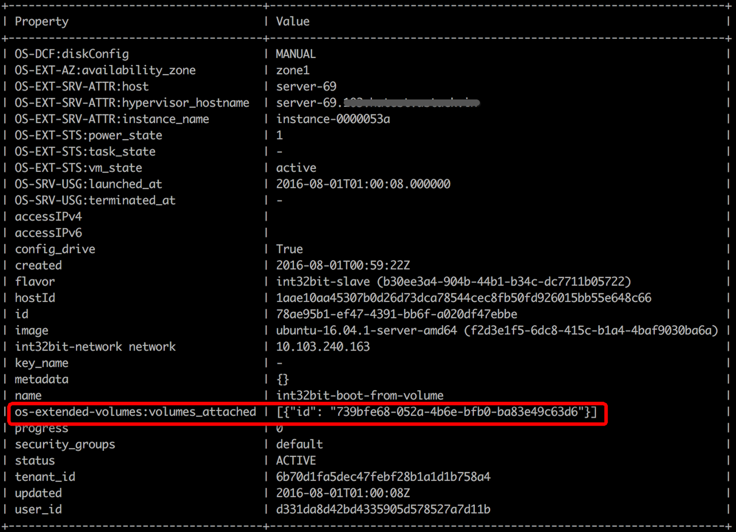 Boot instance from image and attach non-bootable volume