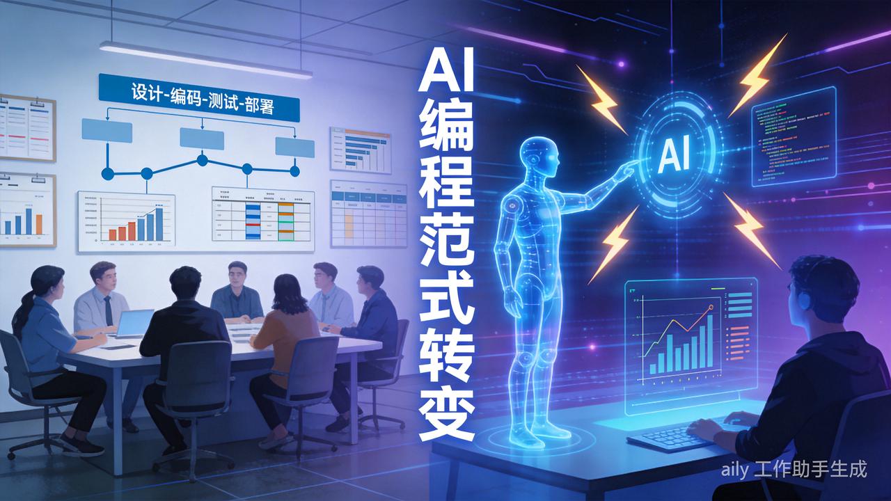 AI编程范式转变：从传统多人团队复杂流程到AI增强的快速智能协作