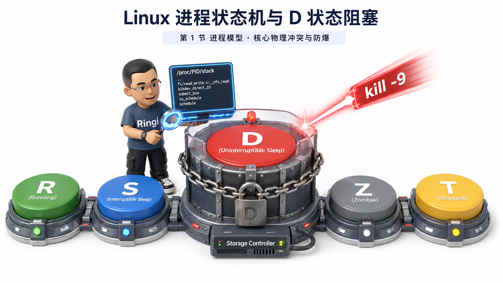 Ringi 导师解构:Linux 进程状态机与 D 状态阻塞