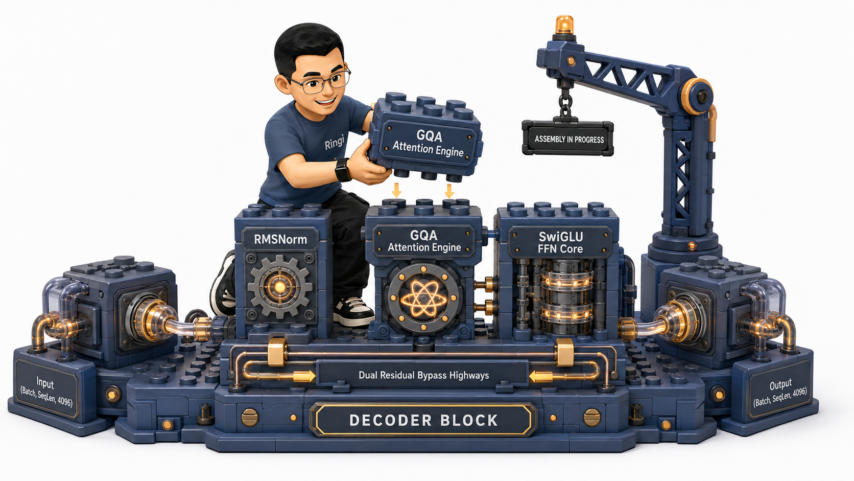 Ringi 导师解构:Transformer Decoder Block 完整流水线与残差高速公路