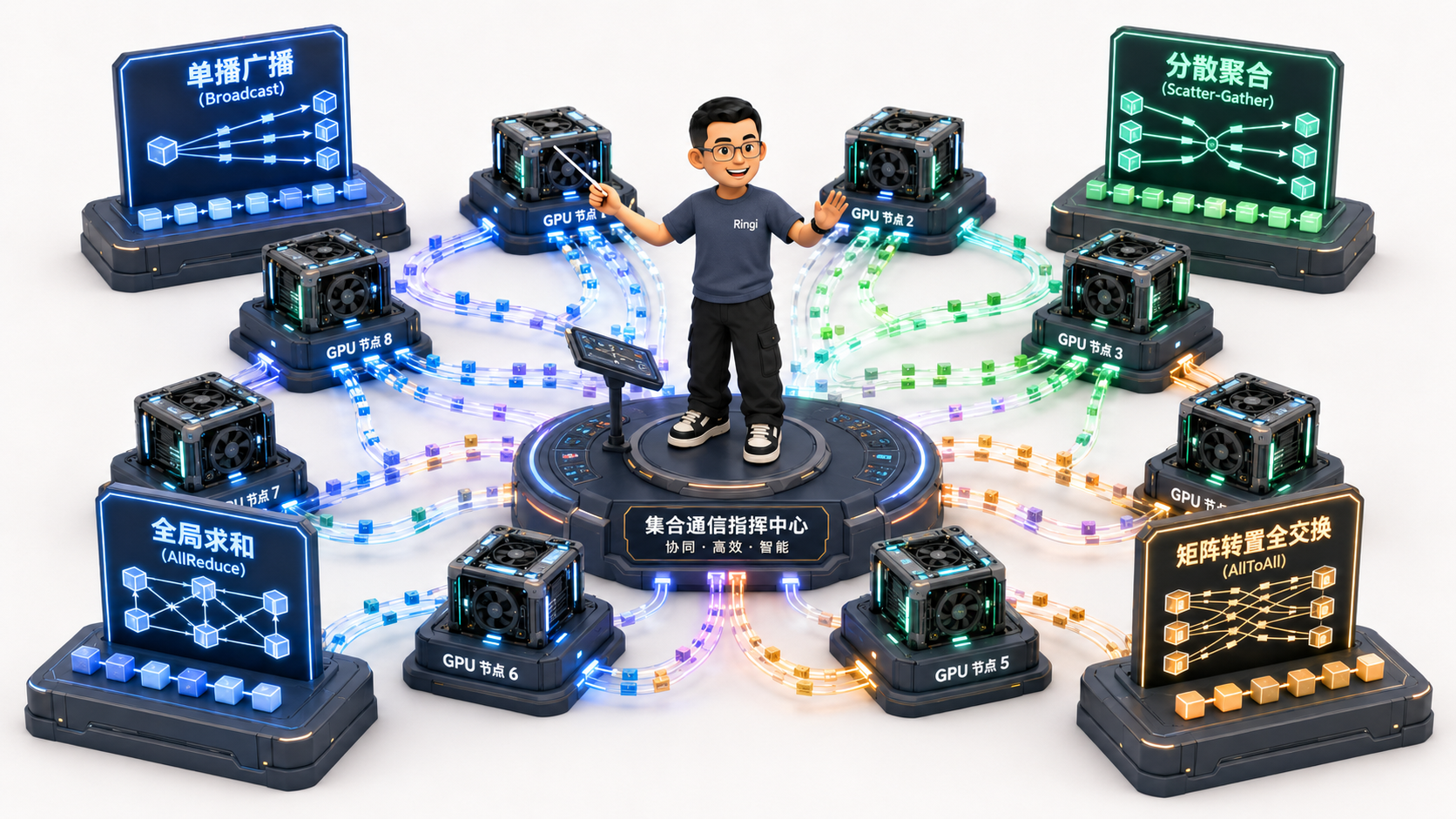 Ringi 导师解构:八大集合通信原语协作舞台