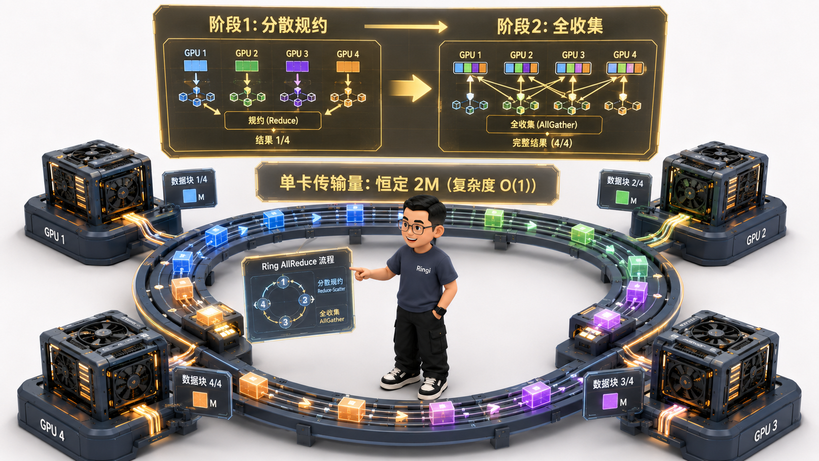 Ringi 流程工坊:Ring-AllReduce 环形流水线传送带