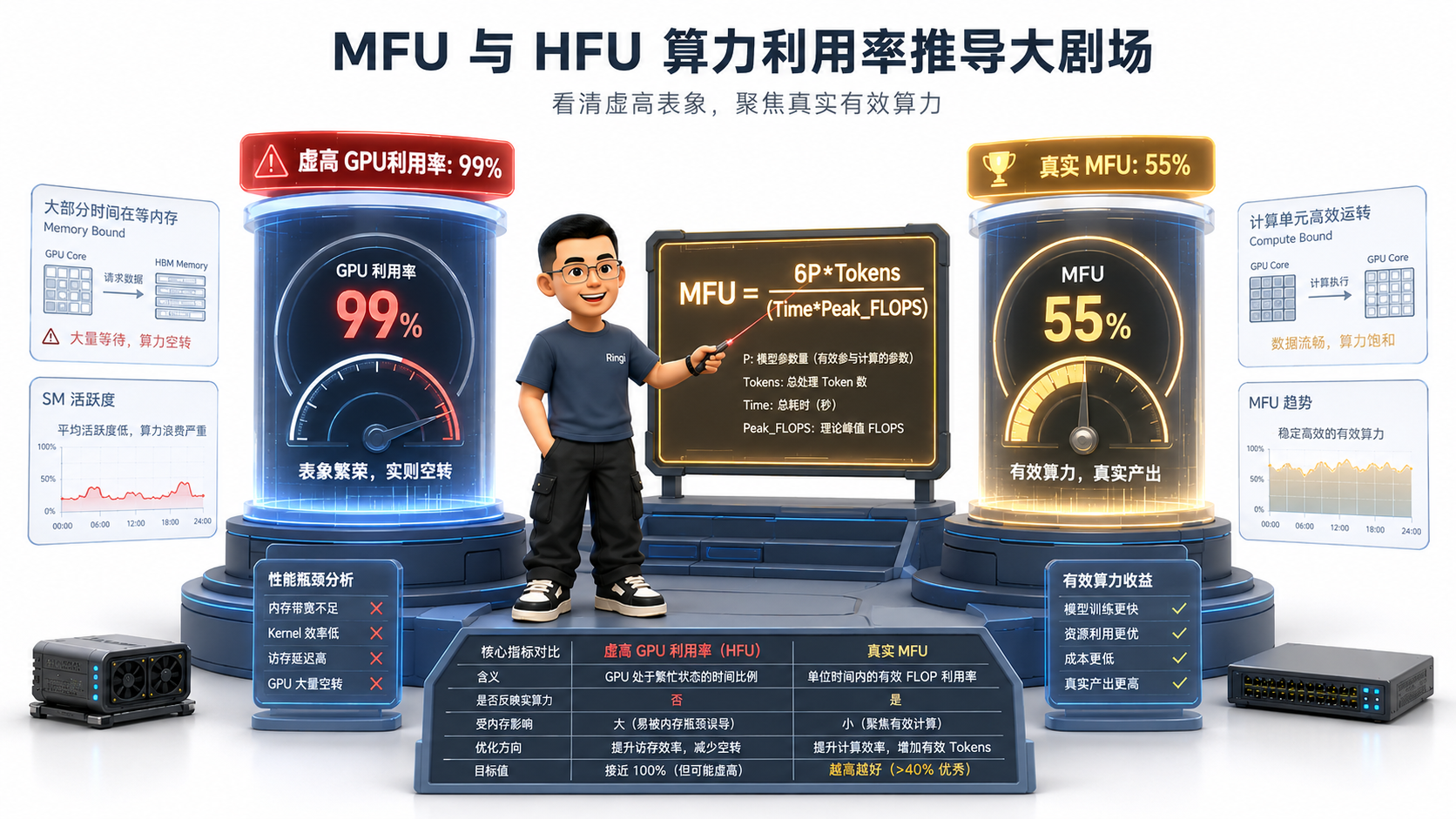 Ringi 导师解构:MFU 与 HFU 算力利用率推导大剧场