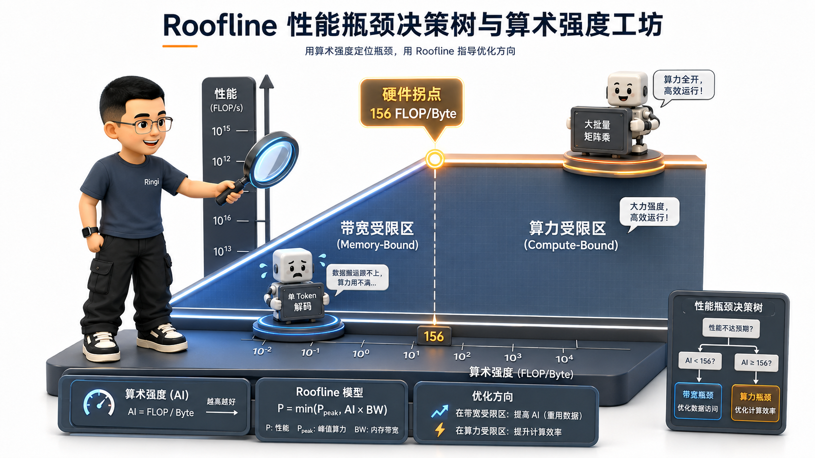 Ringi 导师解构:Roofline 性能瓶颈决策树与算术强度工坊