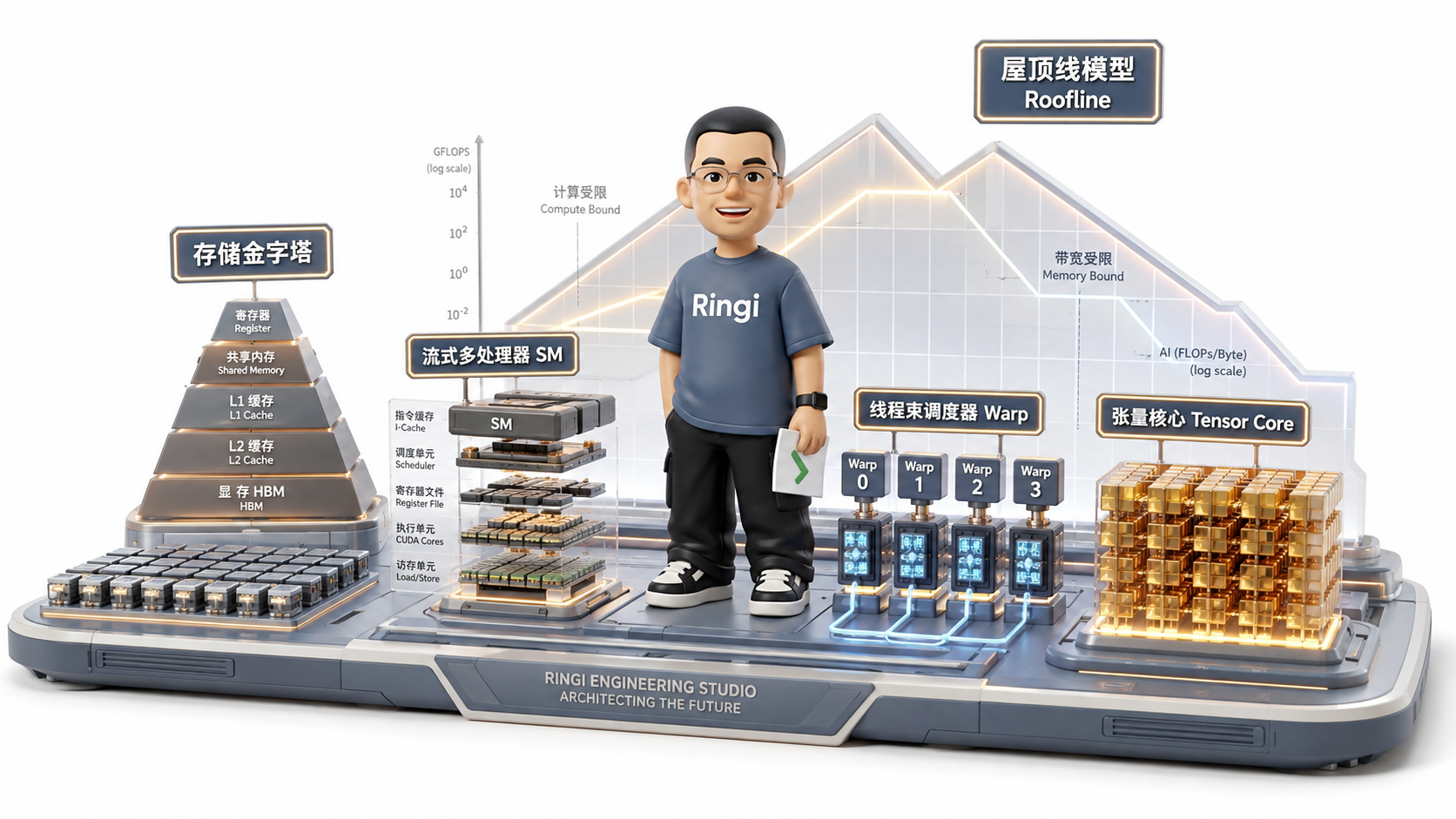 Ringi 导师解构:GPU 核心架构与 Roofline 性能工坊全景